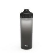 Zak Designs Soft Paint 32oz Durable Plastic Liberty Straw Water Bottle (Ombre Black)