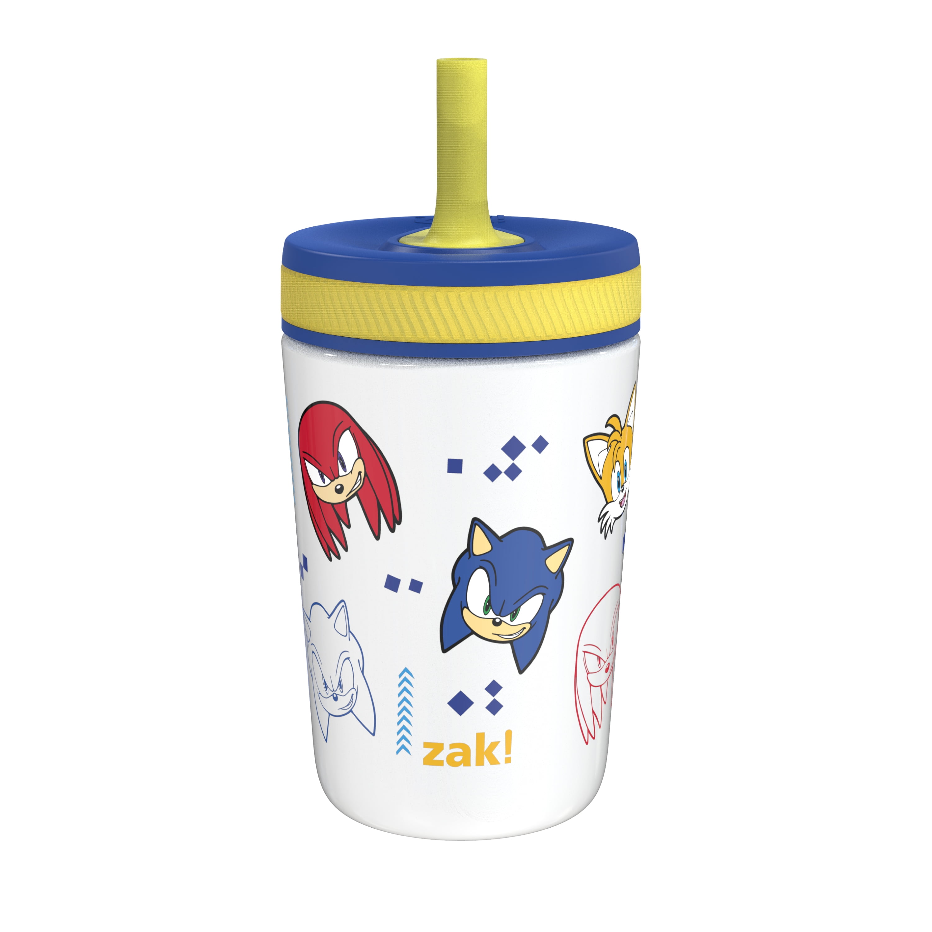 Zak Designs Sonic the Hedgehog Kelso Toddler Cups For Travel or At Home,  12oz Vacuum Insulated Stainless Steel Sippy Cup With Leak-Proof Design is