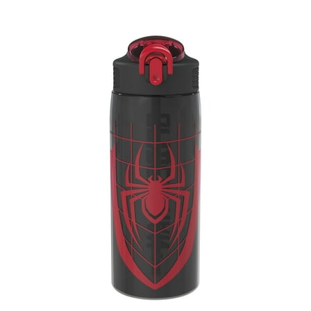 Zak Designs Spider-Man 25 ounce Reusable Plastic Water Bottle with Straw, Spider-Man