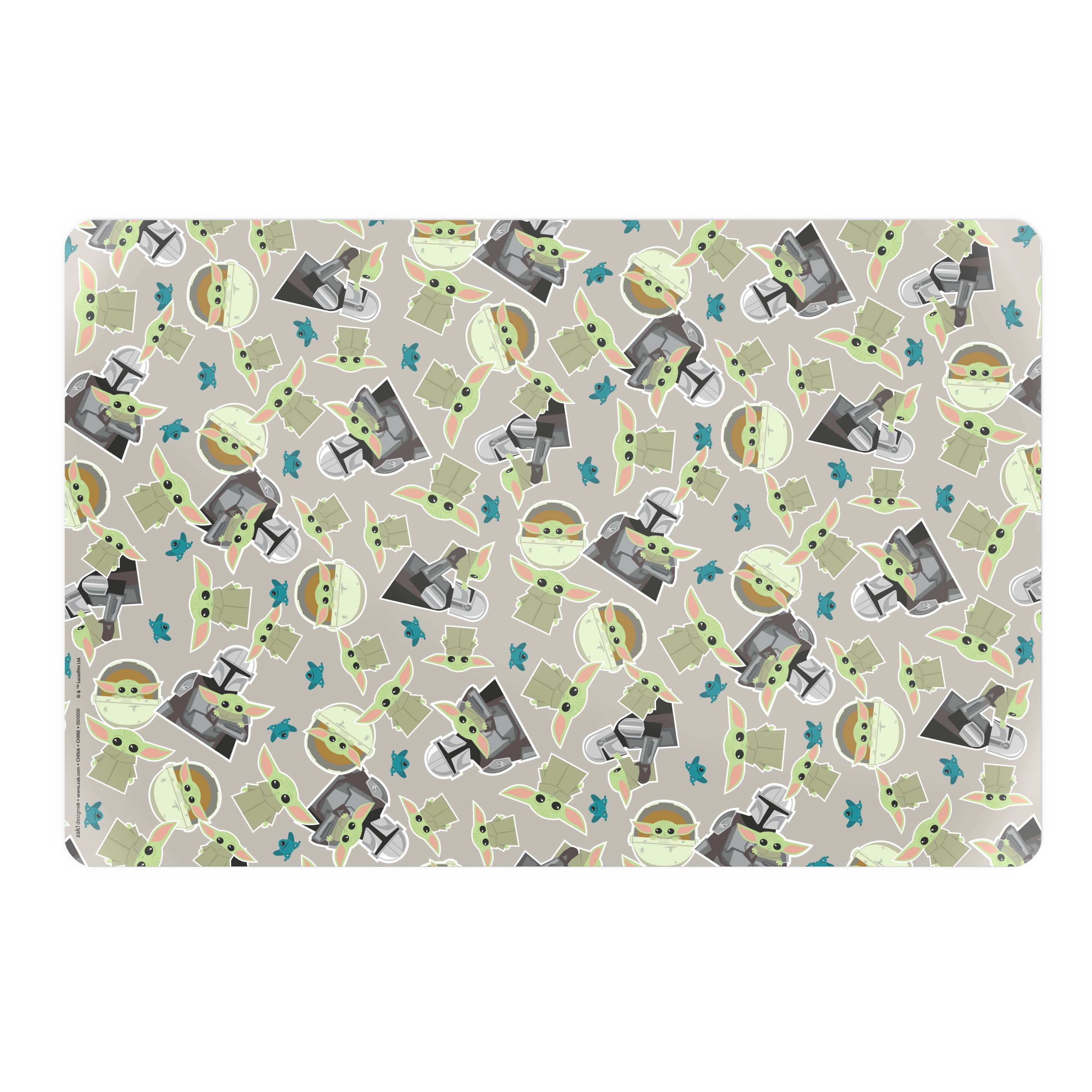 Zak Designs Star Wars Mandalorian Reusable BPA Free Plastic Kids Placemat, the child