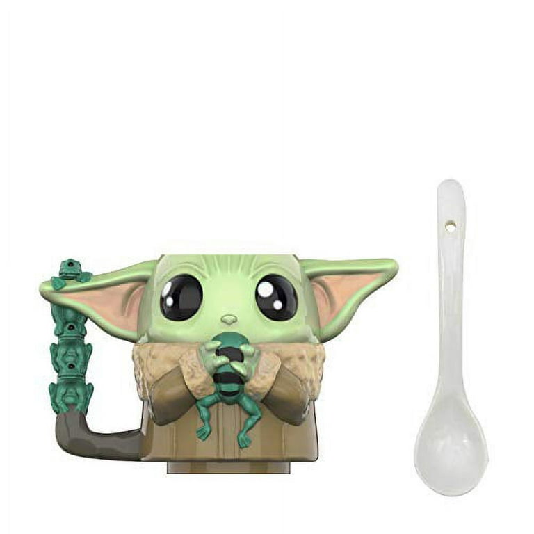 Zak Designs Star Wars The Mandalorian Ceramic Latte Mug and  Plate Set for Coffee, Tea, Breakfast or Dessert with Travel Mug Lid  (2-Piece, Non BPA, Baby Yoda aka The Child),17