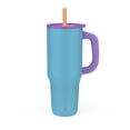 thumbnail image 1 of Zak Designs Sutton Travel Tumbler for On the Go, 40oz Stainless Steel with Vacuum Insulation, Silicone Straw, and Carry Handle for Cold Drinks (Turquoise), 1 of 3