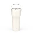thumbnail image 1 of Zak Designs Sutton Travel Tumbler for On the Go, 30oz Stainless Steel with Vacuum Insulation, Straw Spout, Carry Handle for Cold Drinks (Cream White), 1 of 5
