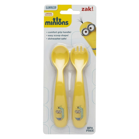Zak Designs Toddlerific Minions Flatware Set (2 Pieces), Yellow