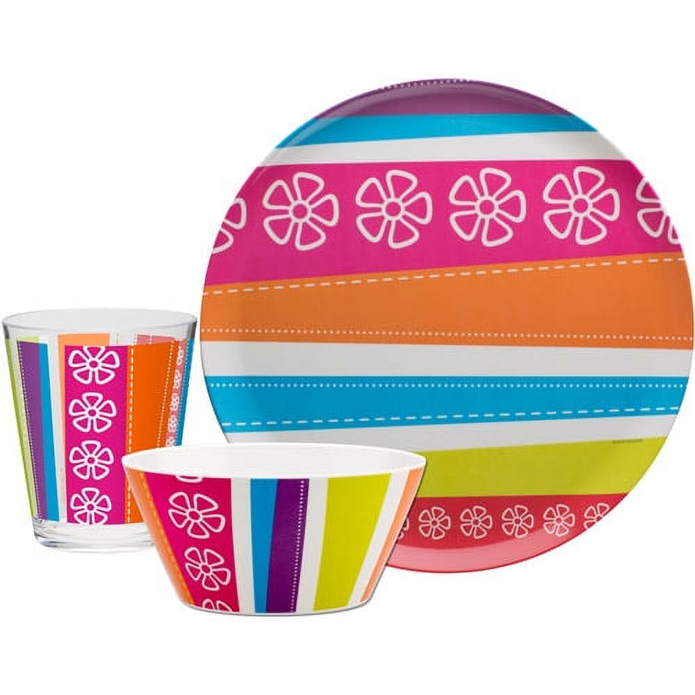 Zak Designs Zak! 12pc Cabana Stripe Dinnerware Set