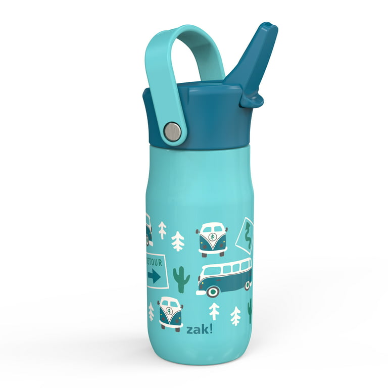 Zak Designs Zak Hydration 14 ounce Kids Stainless Steel Vacuum Insulated  Water Bottle, Flower Power