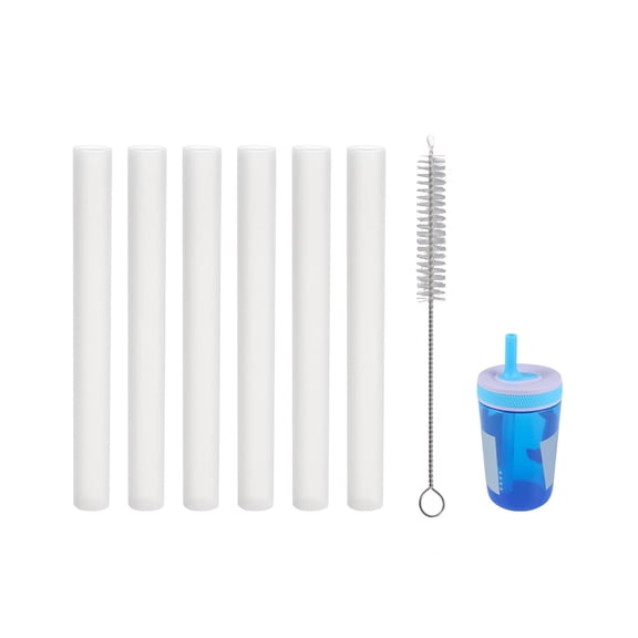 Zak Kelso 15 oz Bottle Replacement Straws, 6 Pack High-Quality Plastic Straws, Perfect Match Durable, White