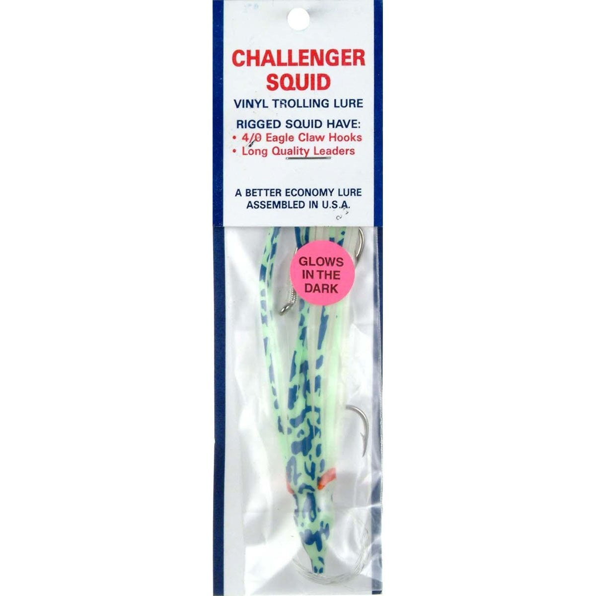 Zak Tackle 4.5" Squid - Rigged Green Spatter/Glow Belly
