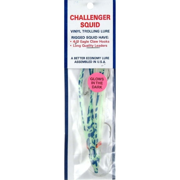 Zak Tackle 4.5" Squid - Rigged Green Spatter/Glow Belly