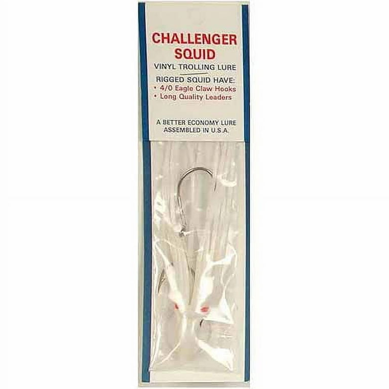 Zak Tackle Challenger Squid Rigged Trolling, White, 4 1/2”, 3Pk, Fishing  Rigs 
