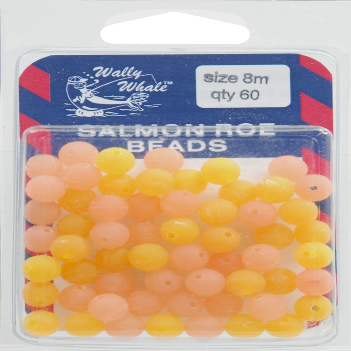 Fish Roe Pattern Chain Zak Tackle Salmon Roe Bead 8Mm Peach/Org Fishing Products - Walmart.com