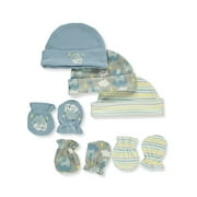 Zak & Zoey 6-Piece Hats & Mittens Set - gray/blue, one size