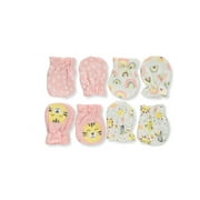 Zak & Zoey Baby Girls' 4-Pack Scratch Mittens - coral/multi, one size