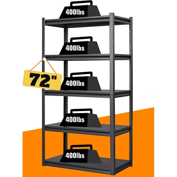 Zakamaur 72" 5Tier Heavy Duty Metal Garage Storage Shelving, Industrial Utility Racks kitchen