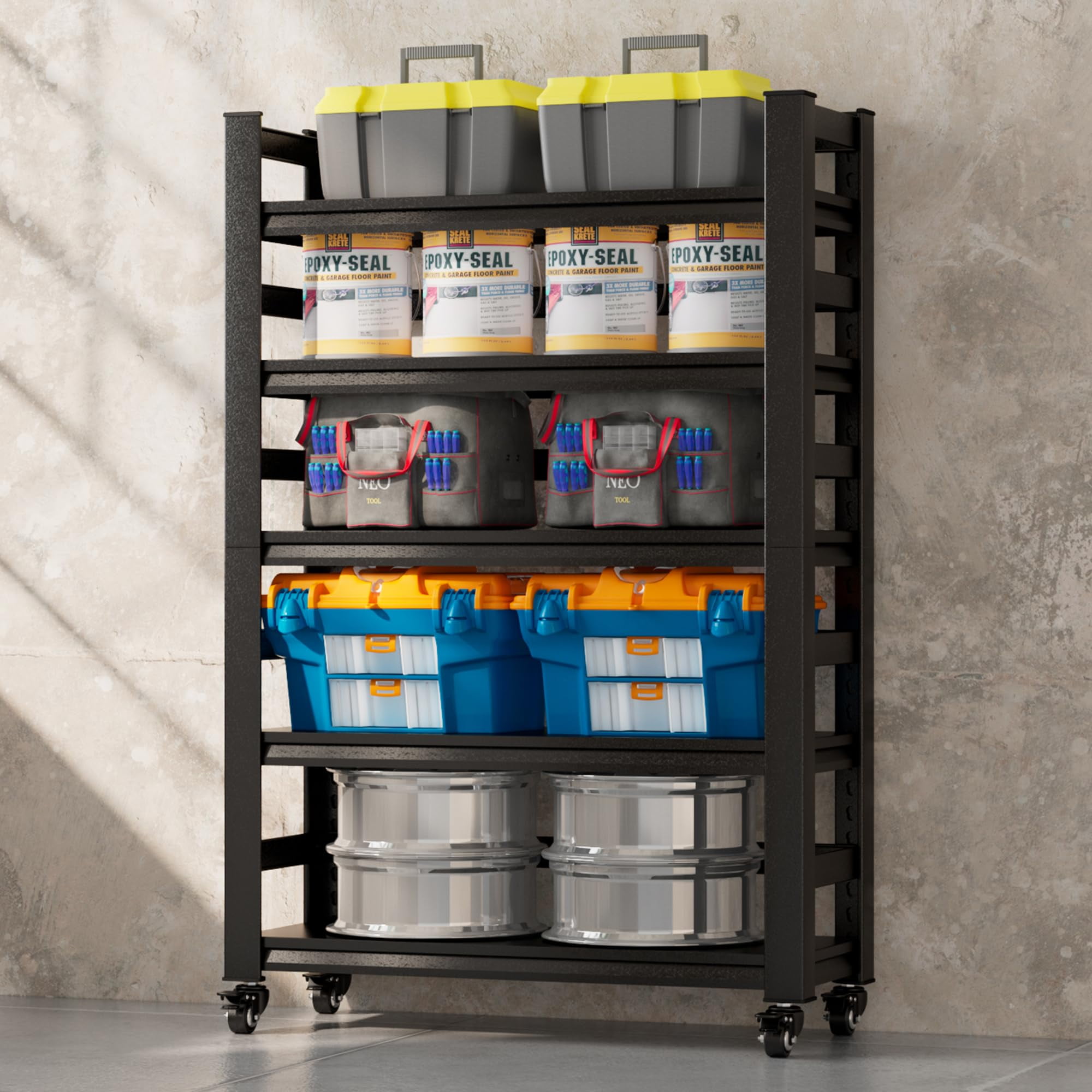 "Zakamaur 5Tier Garage Shelving Rack, Heavy Duty, Adjustable, 2000lbs