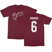 Zakaria 6 Jersey Style - Switzerland Soccer Cup Fan Unisex T-Shirt (Maroon, Small)