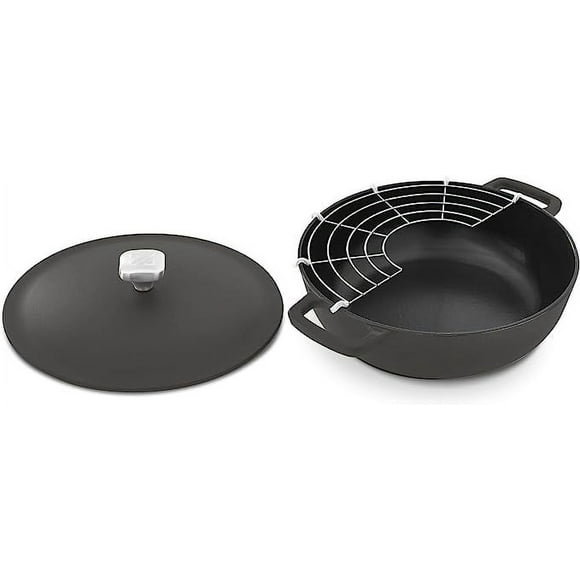 Zakarian by Dash 4.5Qt Nonstick Cast Iron Braiser for Braising, Frying and More - Black