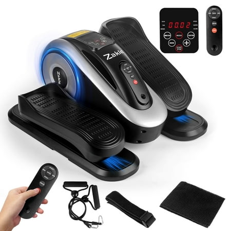 Zakle Under Desk Elliptical Machine, Electric Ellipse Leg Exerciser, 12 Speed Levels, Forward & Reverse Direction, Manual & Auto Mode, Seated Pedal Exerciser for Home Office