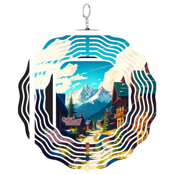 Zakopane Poland 3D Wind Spinner Stainless Steel Kinetic Art Garden Decor Tatra Mountains Ski Gift