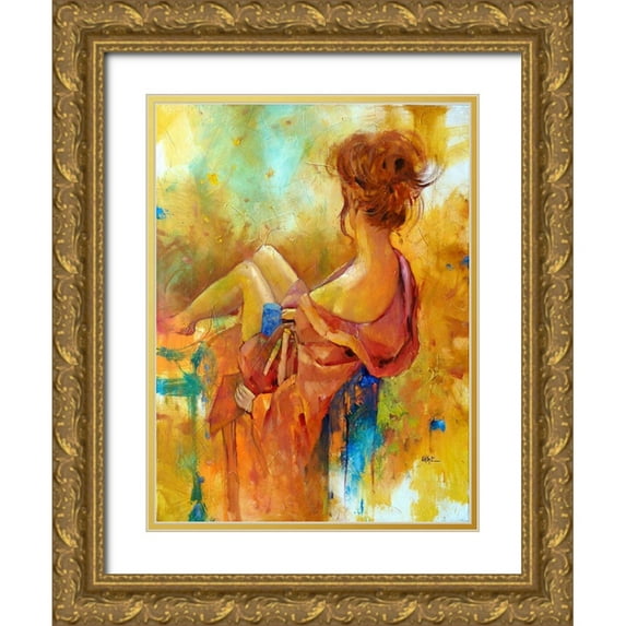 Zakrynycny, Viktor 25x32 Gold Ornate Wood Framed with Double Matting Museum Art Print Titled - Morning Coffee