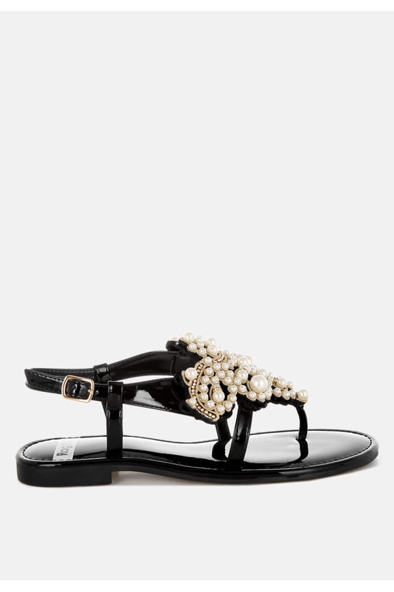 Zalata Pearl Studded Flats