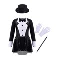 thumbnail image 1 of Zaldita 10100055 Kids Girls Magician Costume Cosplay Magic Performance Sequins Leotards Outfits Black 8, 1 of 6