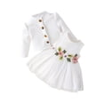 thumbnail image 1 of Zaldita Baby Girls Flolar Sundress And Cardigan Set Sleeveless Summer Toddler Dress Coat 2pcs Outfits White 9-12 Months, 1 of 6
