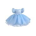 thumbnail image 1 of Zaldita Baby Girls Sequins Princess Birthday Party Dress Pageant Tulle Bowknot Tutu Dress Blue 12-18 Months, 1 of 5