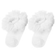 thumbnail image 1 of Zaldita Baby Girls Tulle Dress Socks Toddler Kids Solid Color Ankle Length Mesh Ruffle Princess Dance Socks White-A 1-3, 1 of 5
