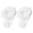 thumbnail image 1 of Zaldita Baby Girls Tulle Dress Socks Toddler Kids Solid Color Ankle Length Mesh Ruffle Princess Dance Socks White-A 8-10, 1 of 5