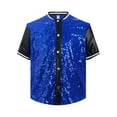 thumbnail image 1 of Zaldita Boys Girls Shiny Sequins Button Down Shirts Disco Party Hip Hop Jazz Dance Performance Costume Blue 8, 1 of 7