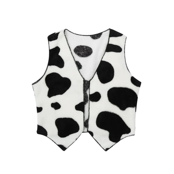 Zaldita Boys Kids Cowboy Cowgirl Vest Halloween Party Costume Fancy Dress Up Sleeveless Waistcoat Black&White 14