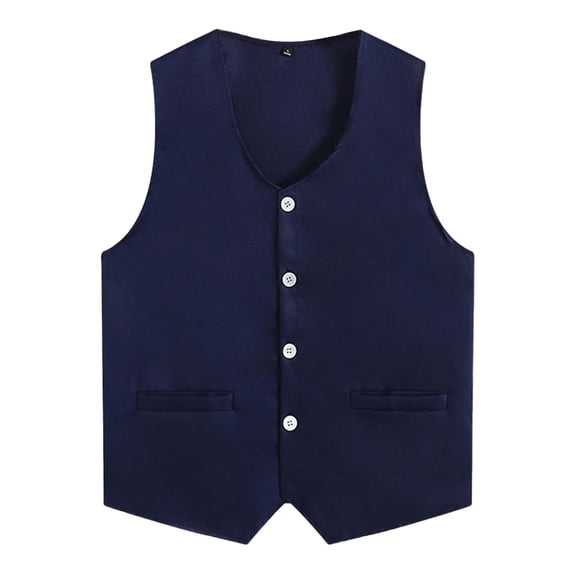 Zaldita Button Vest Women Men Volunteer Activity Vest Waiter Supermarket Uniform Work Wear Navy Blue L