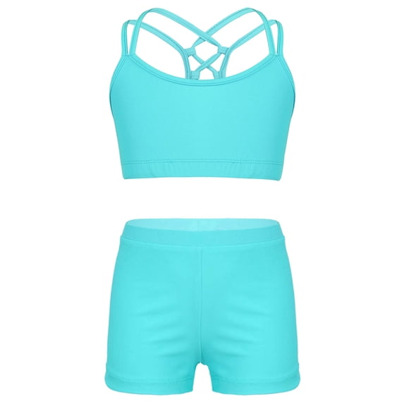 Zaldita Child Big Girls Two Pieces Tankini Swimsuit Sports Camis with Swim Trum Summer Seaside Light Green 8