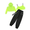thumbnail image 1 of Zaldita Fashion Jazz Hip Hop Street Dance Outfit for Girl 3Pcs Long Sleeve Hoodie with Vest and Pant Fluorescent Green 6, 1 of 7