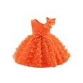 thumbnail image 1 of Zaldita Flower Girls 3D Butterfly Princess Dress Birthday Baptism Christening Dresses Pageant Party Formal Tutu Gown Orange 3-4, 1 of 6