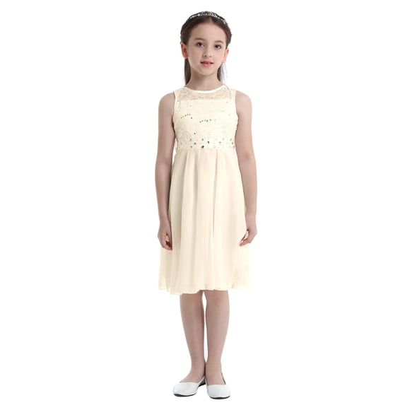 Zaldita Flower Girls Dress Vintage Sleeveless Beads Tulle Dresses Wedding Pageant Formal Prom Ball Gown Beige 4