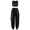 thumbnail image 1 of Zaldita Girls 2 Piece Letter Graphic Crop Top and Legging Set Hip Hop Jazz Street Dance Skateboarding Red 16, 1 of 7