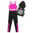 thumbnail image 1 of Zaldita Girls Activewear 3 Piece Dance Sports Outfit Cropped Hoodie Tank Top with Athletic Pants Set Hot Pink 16, 1 of 7