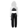 thumbnail image 1 of Zaldita Girls Hip Hop Jazz Street Dance Clothes 3 Piece Outfit Crop Hoodie Tank Top Jogger Pants Set White 6, 1 of 7