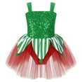 thumbnail image 1 of Zaldita Girls Miss Santa Ice Skating Dance Costume Sleeveless Gymnastics Leotard Tutu Dress Green 10, 1 of 5