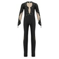 thumbnail image 1 of Zaldita Girls Rhinestone Gymnastic Jumpsuit One Piece Full Body Long Sleeve Gymnastics Leotards Dance Bodysuit for Kids Black 8, 1 of 7