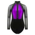 thumbnail image 1 of Zaldita Girls Shiny Rhinestone Leotards for Gymnastics Outfits Sparkle Dance Biketard Kids One-Piece Purple 12, 1 of 6