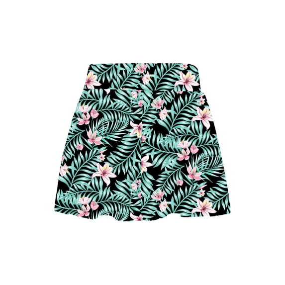 Zaldita Girls Swim Skirts Cute Elastic Print Swim Bottoms for Bathing Pool Beach Swimming Surfing Pink Lily 10