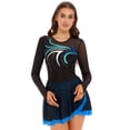 thumbnail image 1 of Zaldita Ice Figure Skating Dress Women Skate Competition Custume Performance Ballet Lyrical Dance Dress Blue Green XL, 1 of 7