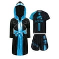 thumbnail image 1 of Zaldita Kids Boys Boxing Uniform Long Satin Hooded Cloak Boxing Robe with Training Tarcksuit Set Sky Blue 6, 1 of 5
