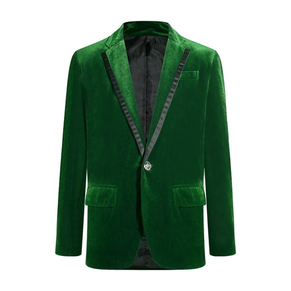 Zaldita Kids Boys Velvet Gentleman Suit Blazer One Button Formal Tuxedo Suit Jacket Dark Green 16