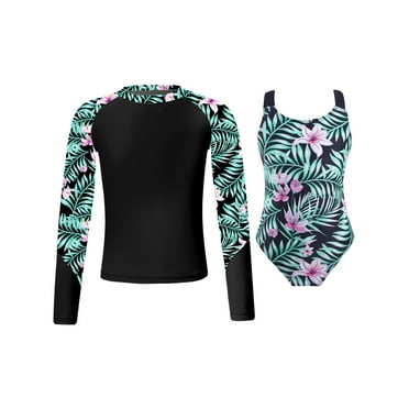 Zaldita Kids Girls 2pcs Rash Guard Set Beach Swimming Sun Protection Bathing Suits Monikini Lily 8