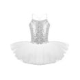 thumbnail image 1 of Zaldita Kids Girls Ballet Dance Tutu Dress Sequin Camisole Mesh Skirt Gymnastics Leotard Dancewear White 2-3, 1 of 6