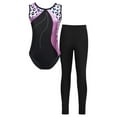 thumbnail image 1 of Zaldita Kids Girls Ballet Gymnastics Outfits Sleeveless Dance Leotard Top with Leggings 2Pcs Gym Leopard 10, 1 of 7